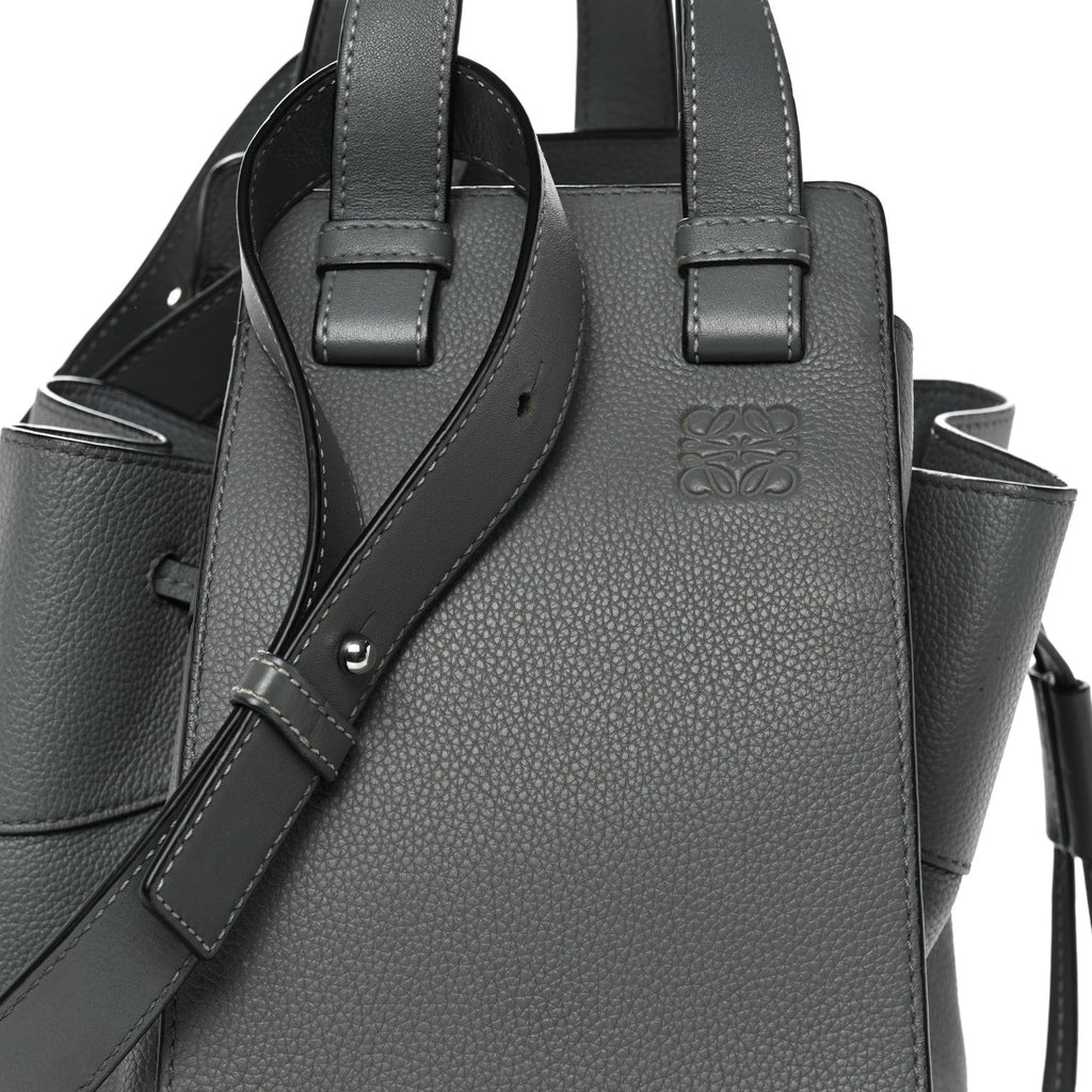 Grained Calfskin Medium Hammock Shoulder Bag Blue