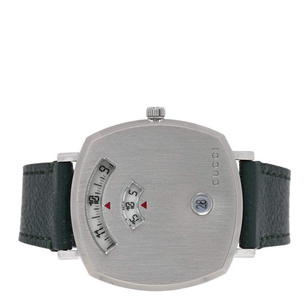 Stainless Steel Calfskin 35mm Grip Quartz Watch Green