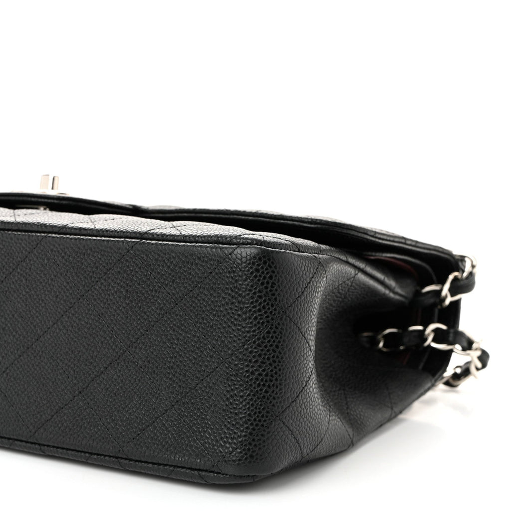 Caviar Quilted Jumbo Double Flap Black