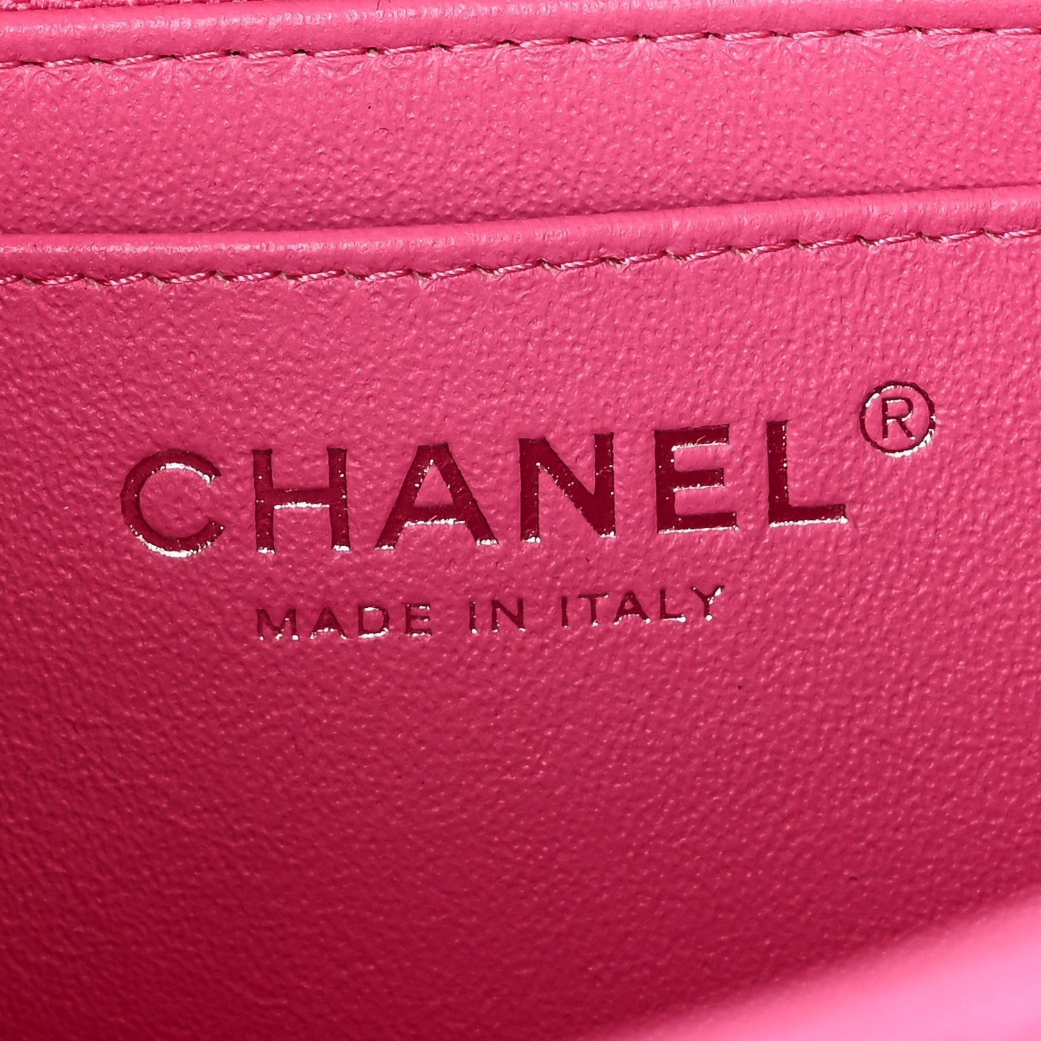 Lambskin Quilted Mini Rectangular Flap Neon Pink
