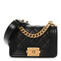 Caviar Quilted Mini Boy Flap Black