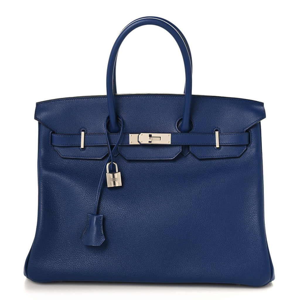 Taurillon Novillo Sea Surf Birkin 35 Bleu Saphir