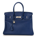 Taurillon Novillo Sea Surf Birkin 35 Bleu Saphir