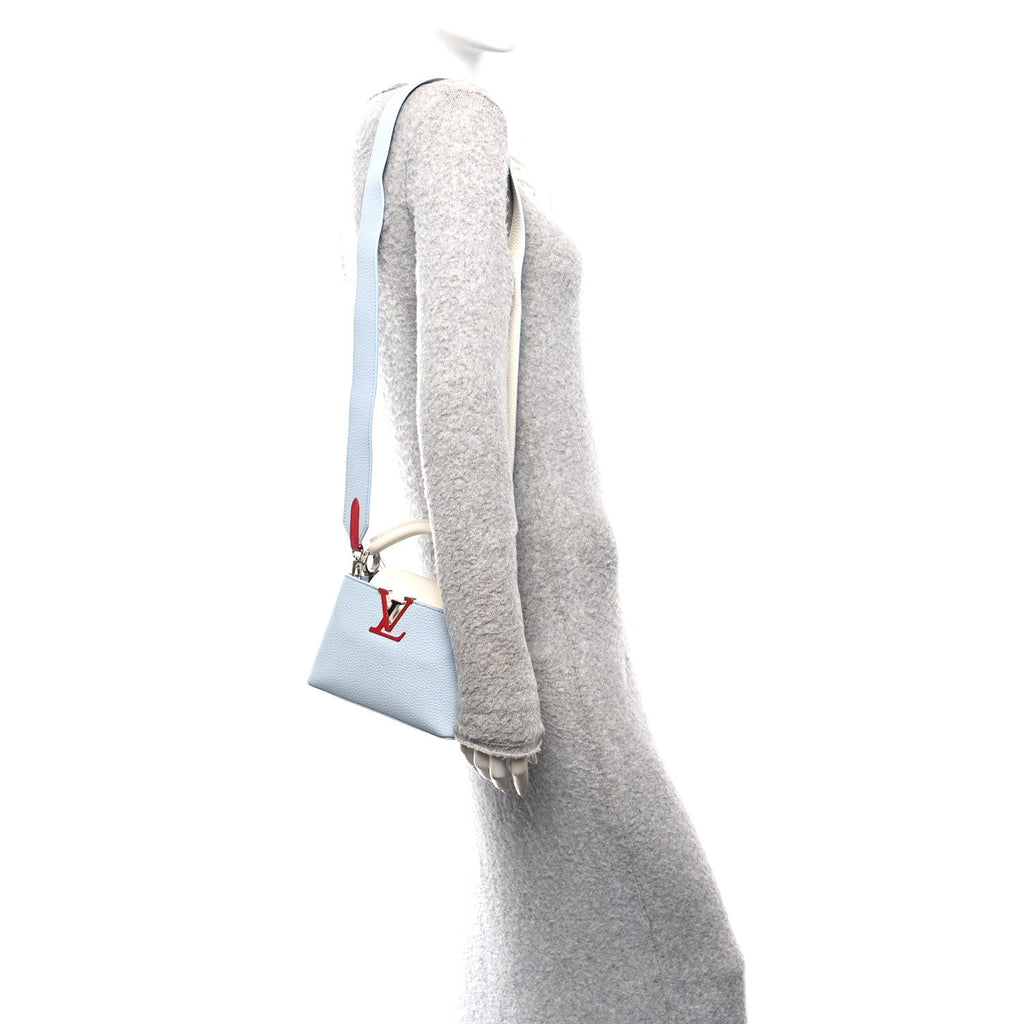 Taurillon Capucines Mini Light Blue White Red