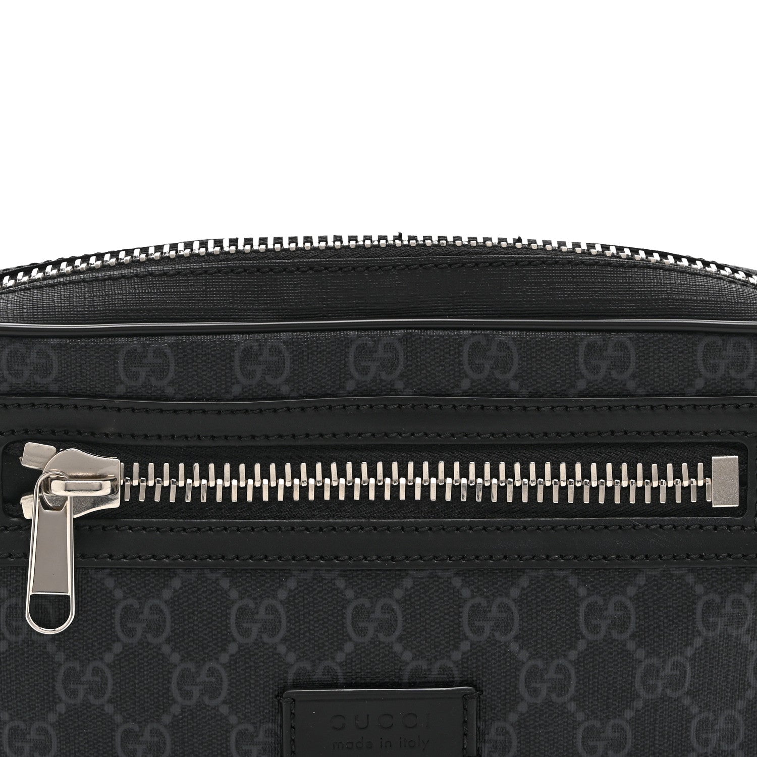 Soft GG Supreme Monogram Web Belt Bag Black Grey