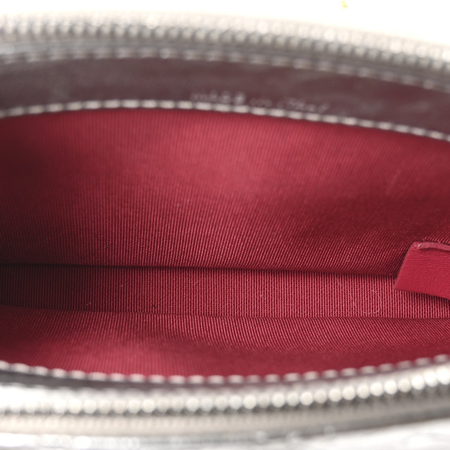 Metallic Lambskin Calfskin Quilted Small Gabrielle Clutch With Chain Silver