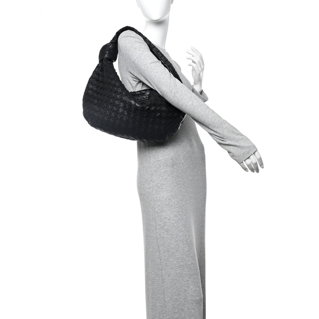 Nappa Intrecciato Small Jodie Hobo Black
