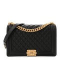 Calfskin Quilted New Medium Boy Flap Black