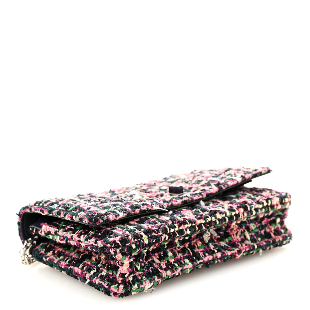 Tweed Quilted Reissue Wallet On Chain WOC Pink Multicolor