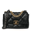 Lambskin Quilted Medium Chanel 19 Flap Black