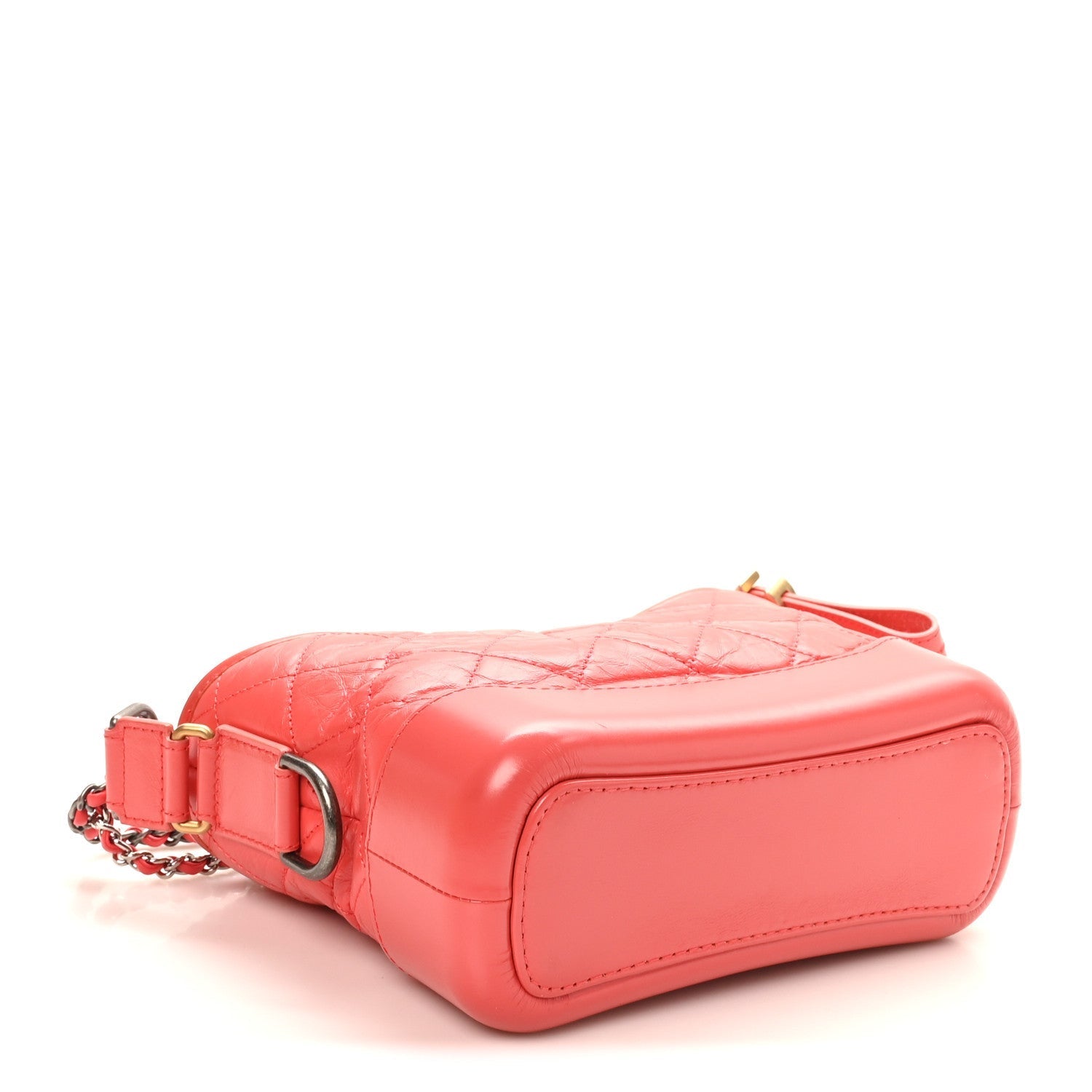 Aged Calfskin Quilted Small Gabrielle Hobo Coral