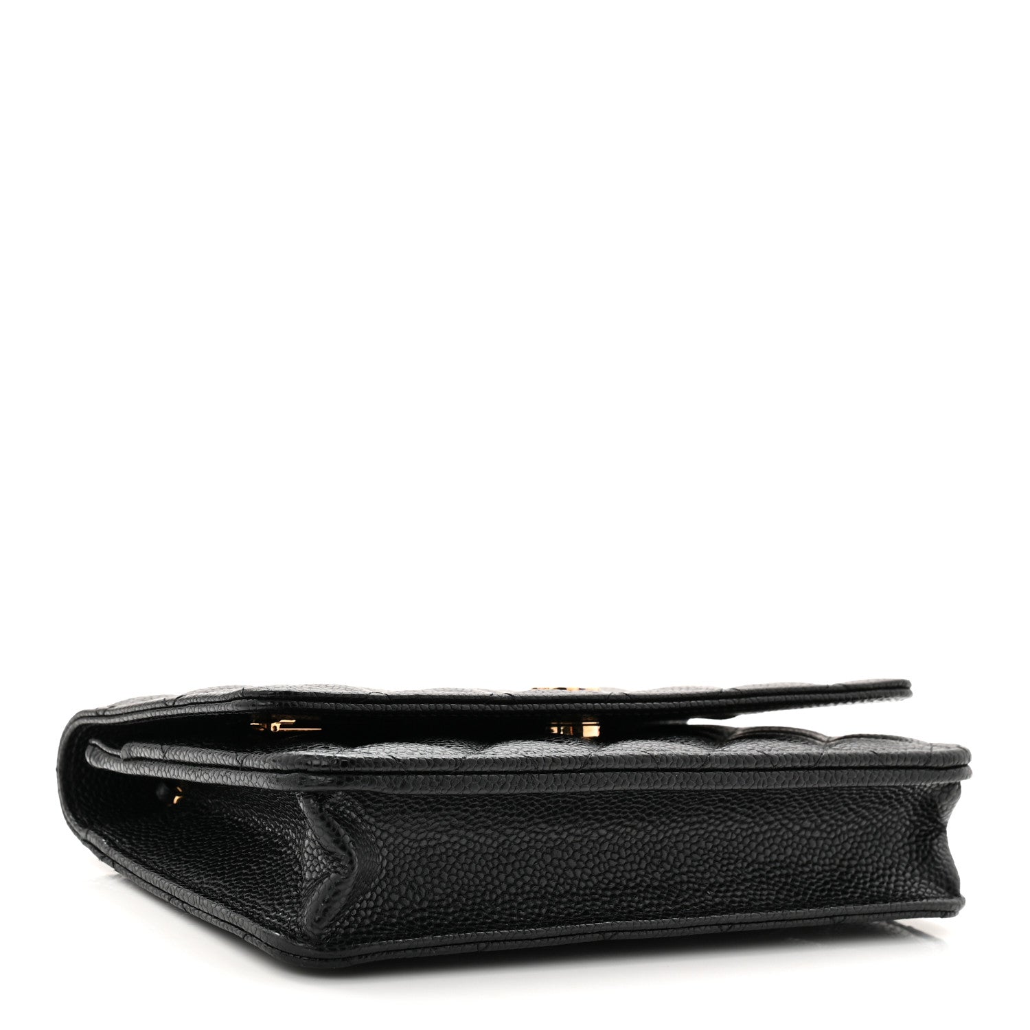 Caviar Quilted Wallet on Chain WOC Black