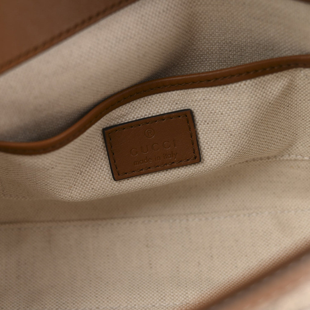 GG Supreme Monogram Duomo Lux Horsebit 1955 Soft Small Shoulder Bag Beige Ebony Sundial