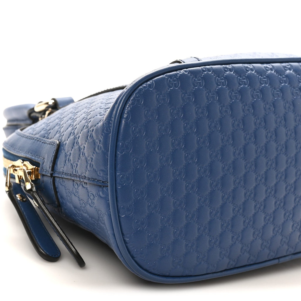 Soft Microguccissima Mini Dome Bag Blue