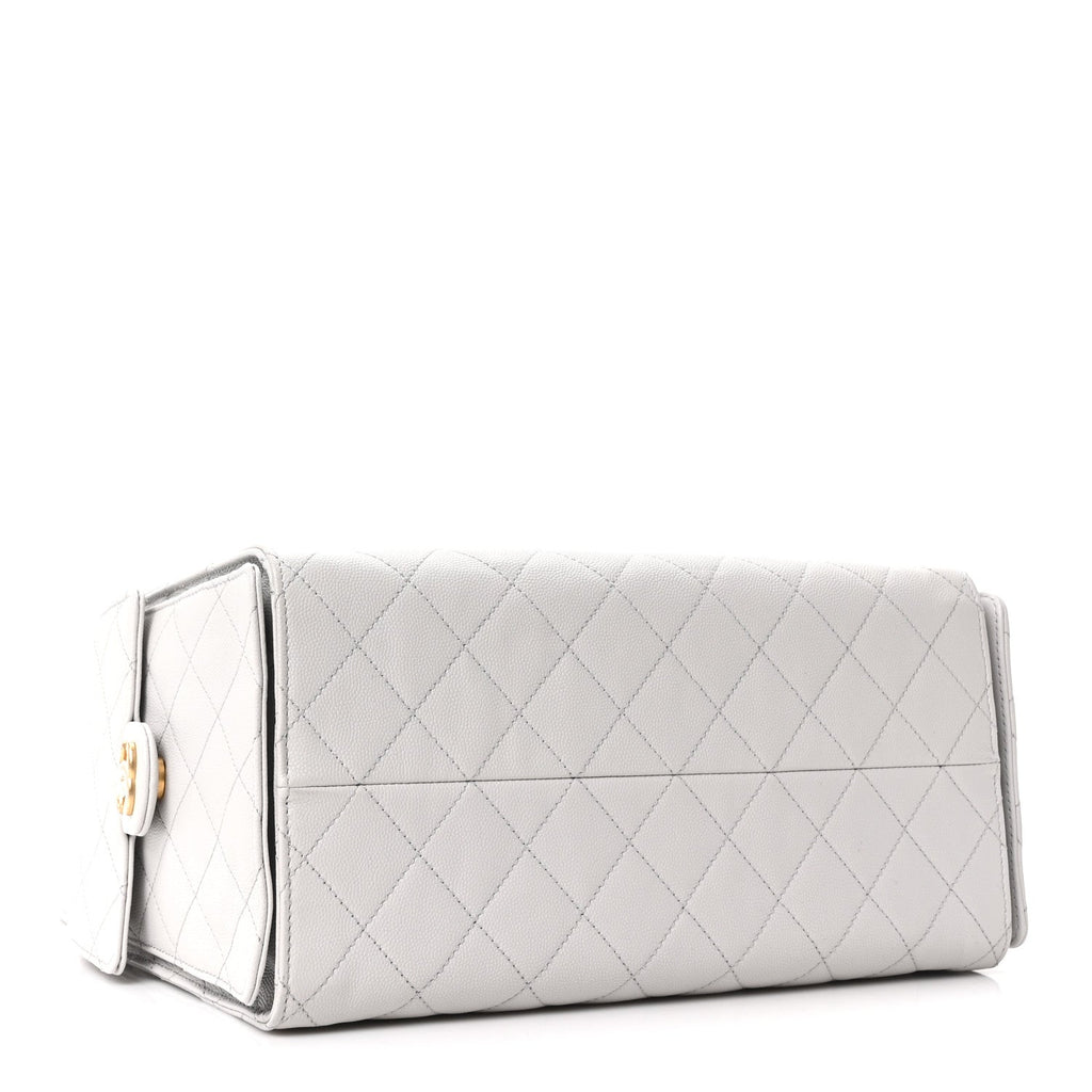 Caviar Quilted Medium Chanel 25 Handbag Light Gray