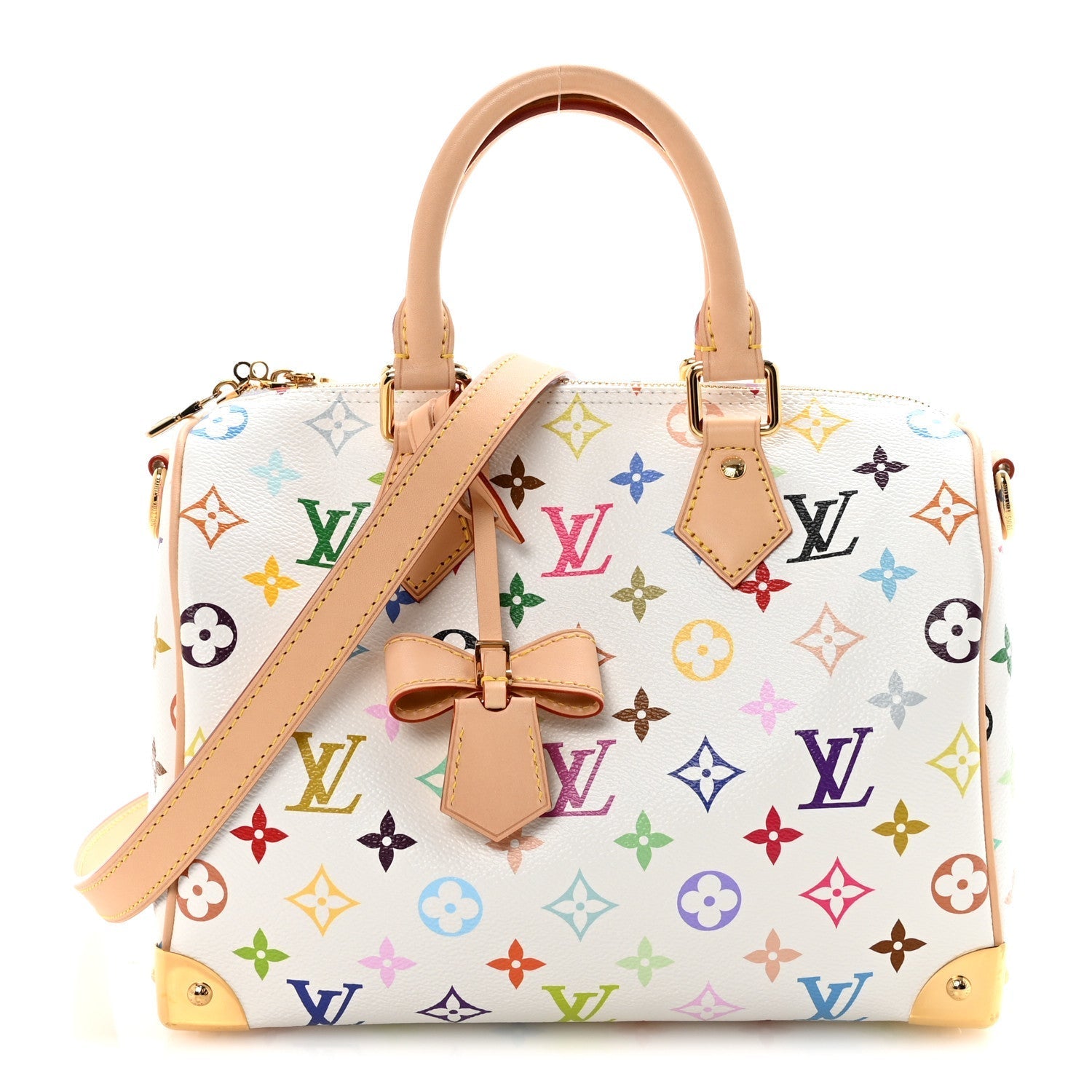 LV X TM Monogram Multicolor Speedy Bandouliere 25 White