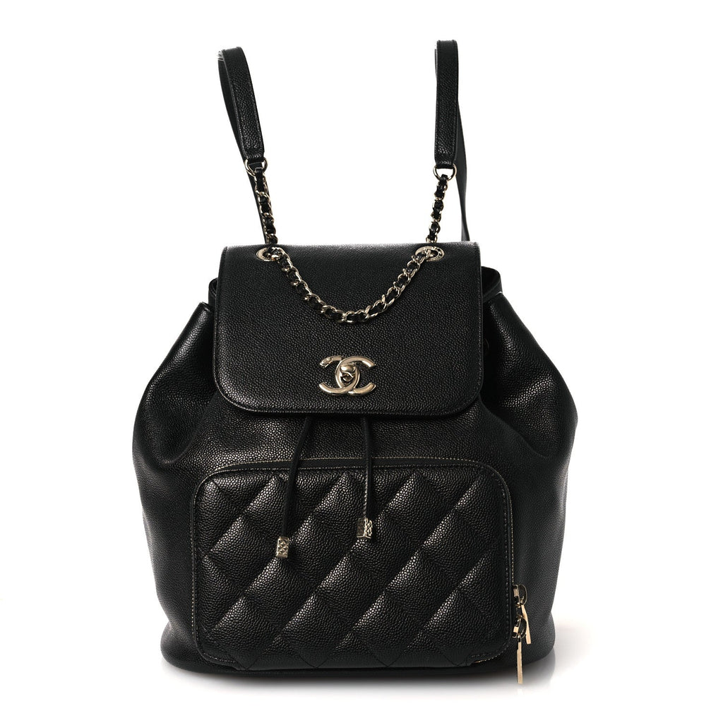 Caviar Quilted Business Affinity Backpack Black