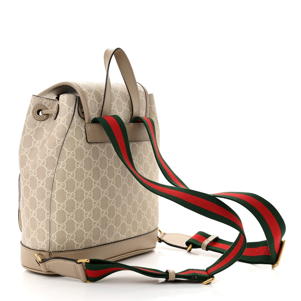 GG Supreme Monogram Azalea Calfskin Retro Interlocking G Buckle Backpack Beige Mystic White