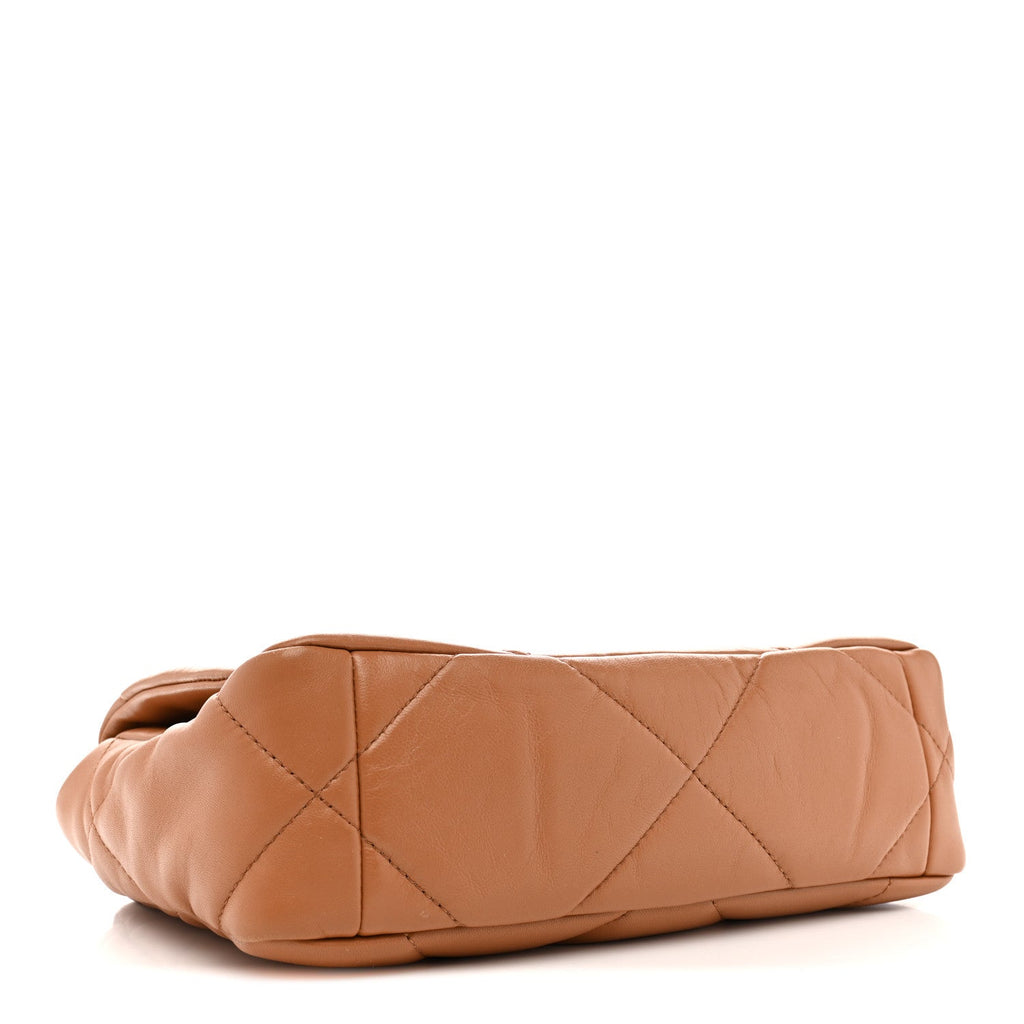 Lambskin Quilted Medium Chanel 19 Flap Brown