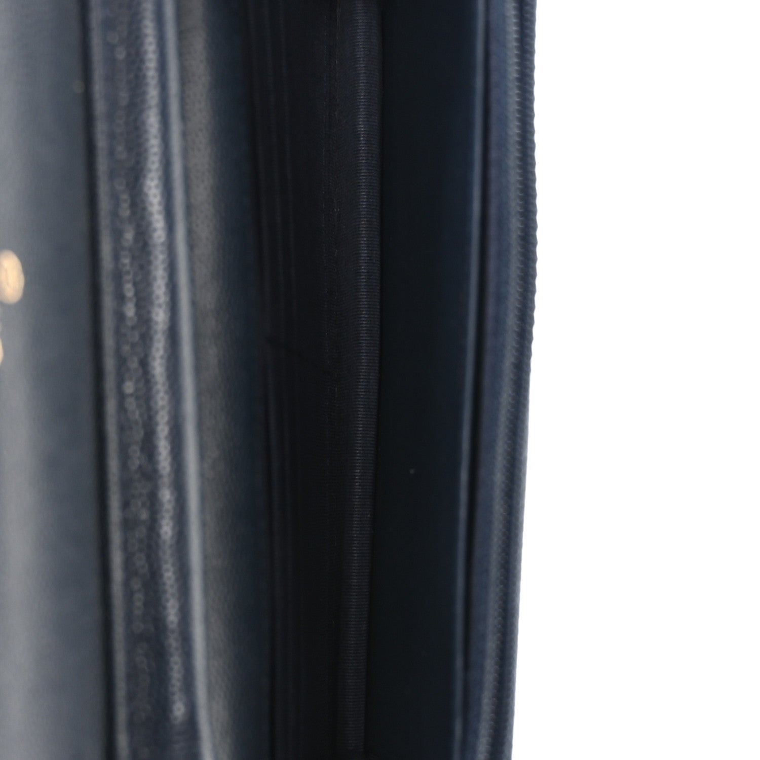 Caviar Quilted Wallet on Chain WOC Navy Blue