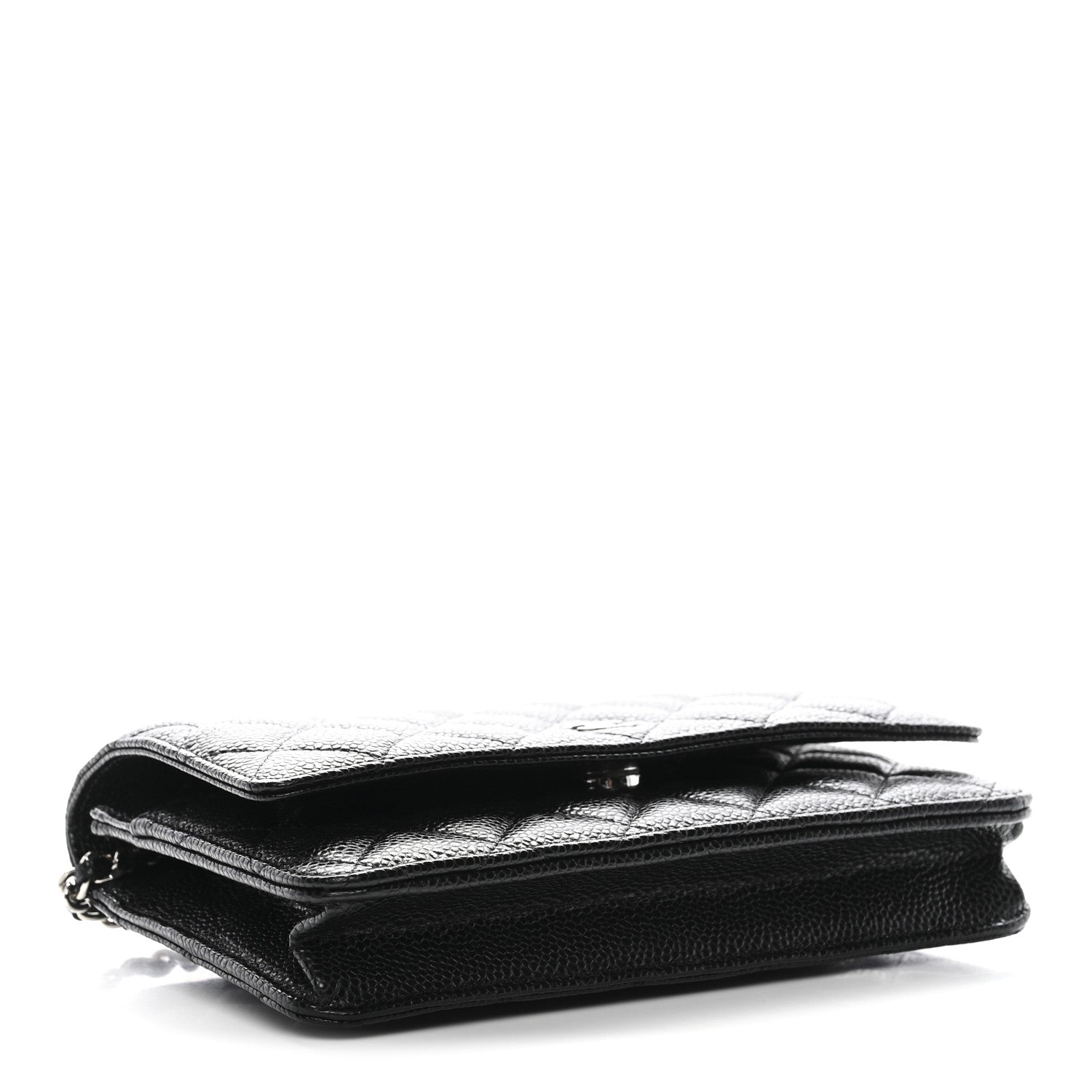 Caviar Quilted Wallet on Chain WOC Black