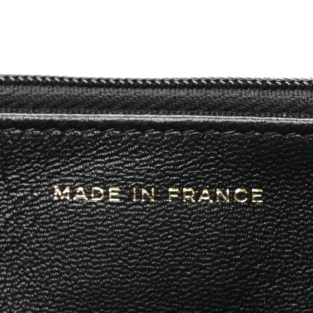 Lambskin Quilted Top Handle Trendy CC Wallet On Chain WOC Black