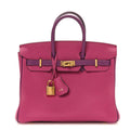 Togo Horseshoe Birkin 25 Rose Pourpre Cassis