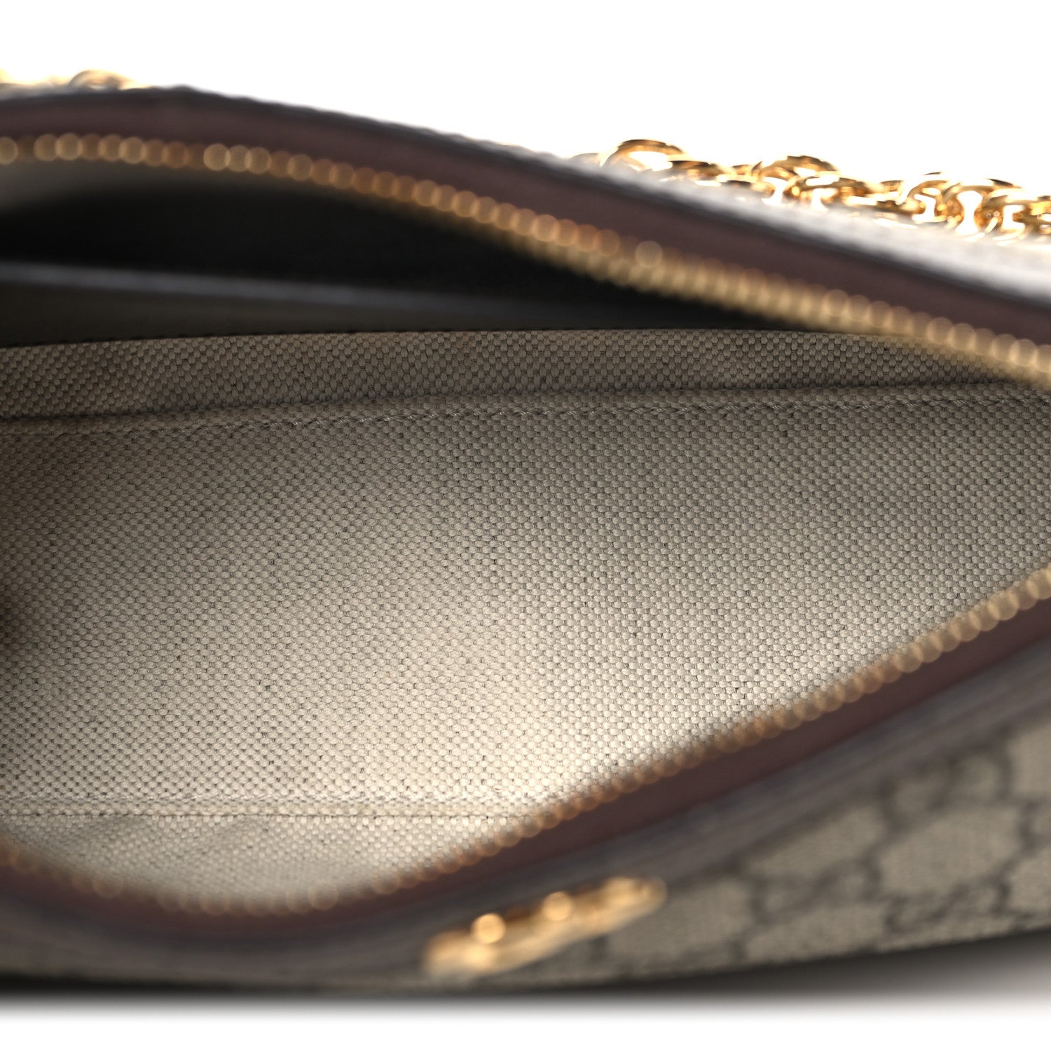 GG Supreme Monogram Textured Dollar Calfskin Web Small Ophidia GG Handbag Beige Ebony New Acero