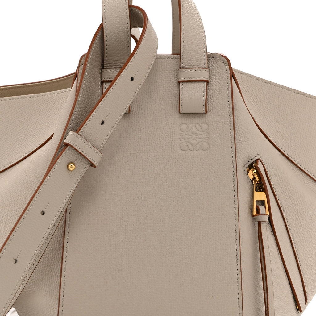 Grained Calfskin Small Hammock Shoulder Bag Light Ghost