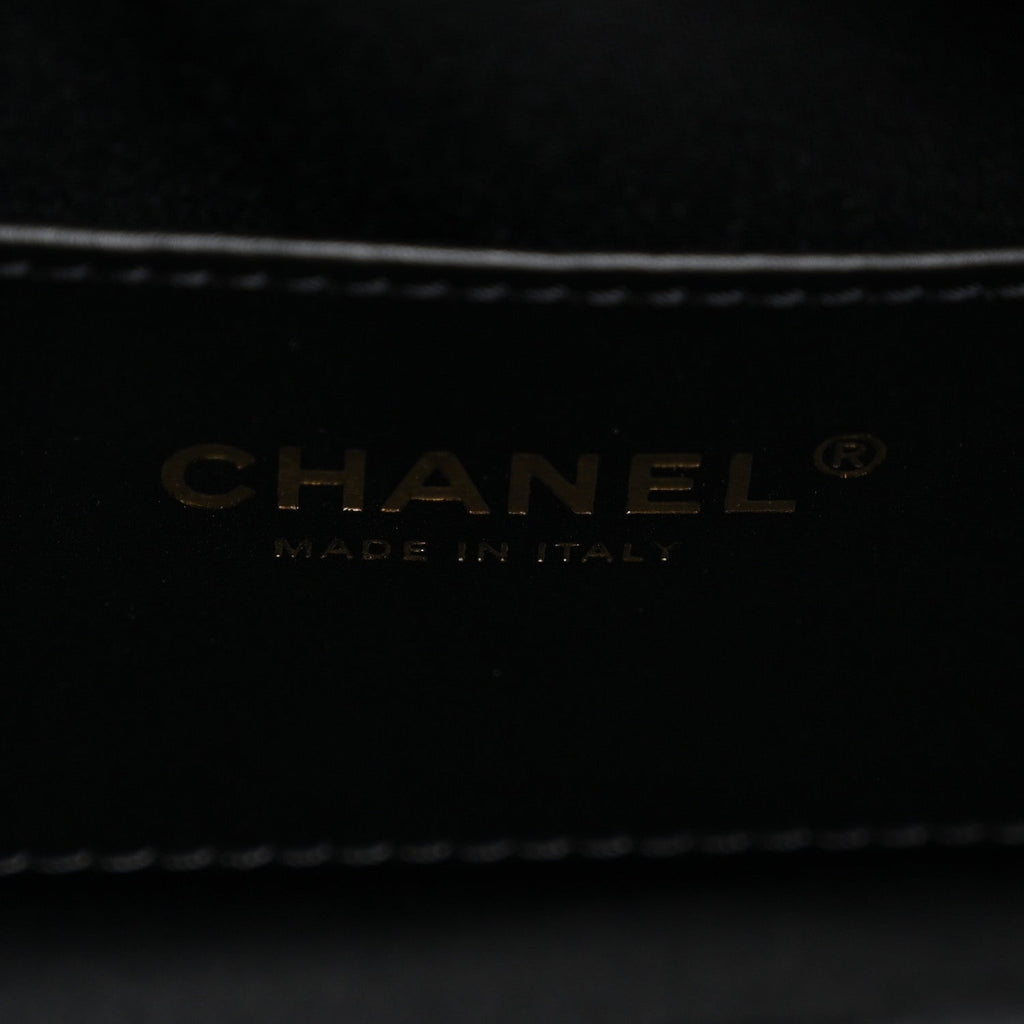 Washed Denim Quilted Mini Chanel 25 Handbag Black