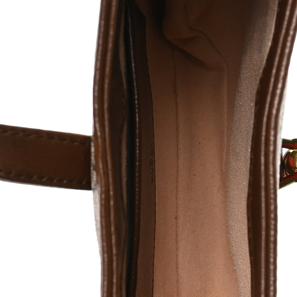 GG Supreme Monogram Azalea Calfskin Web Mini Jackie 1961 Hobo Beige Ebony Brown Sugar