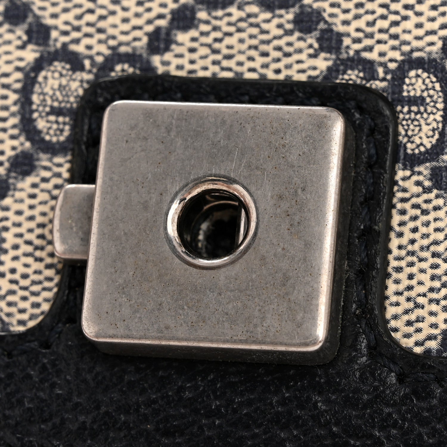 GG Supreme Monogram Textured Dollar Calfskin Small Rectangular Dionysus Shoulder Bag Beige Blue