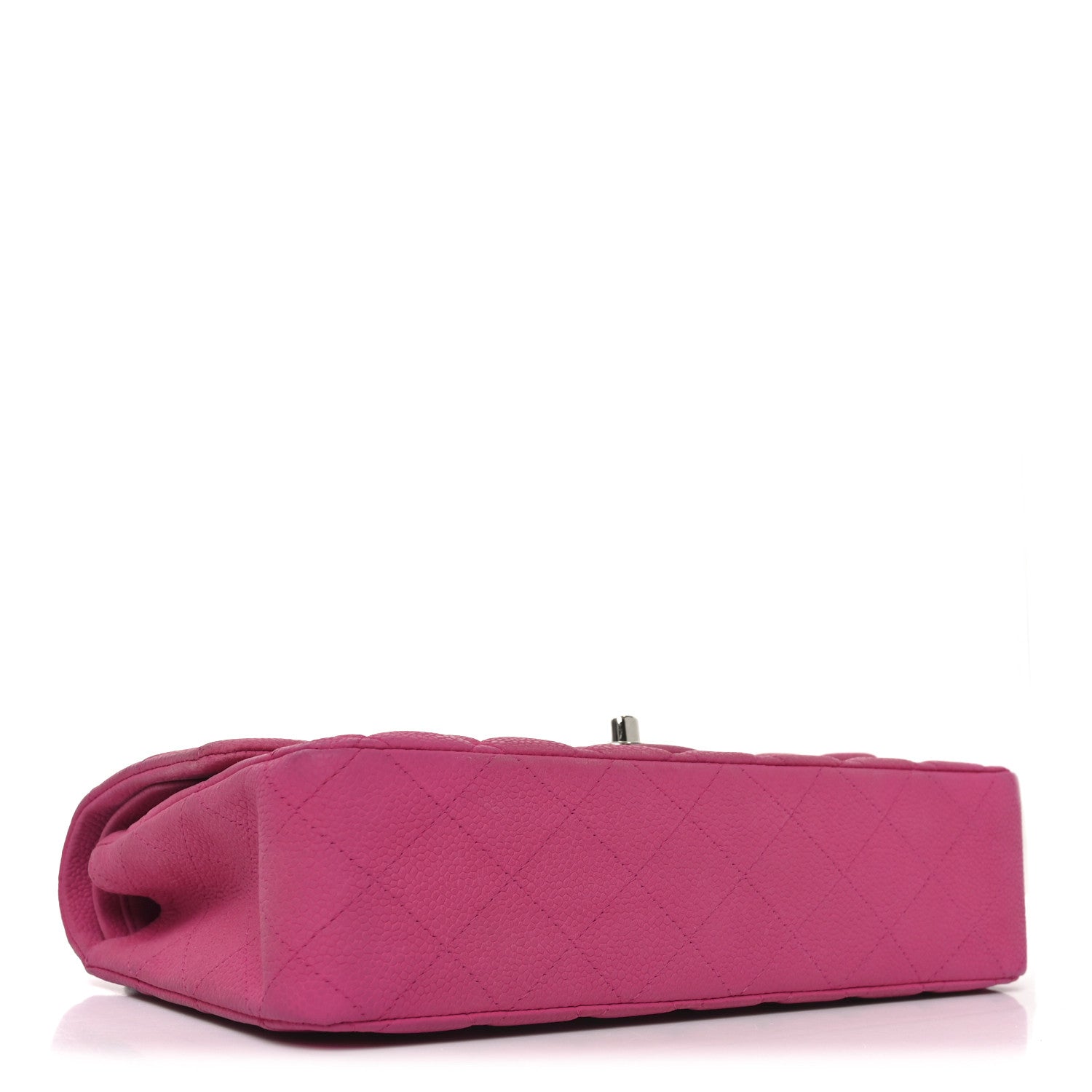 Iridescent Caviar Quilted Medium Double Flap Pink