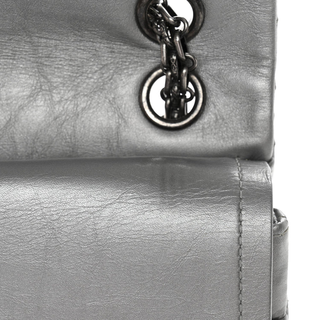 Metallic Aged Calfskin Quilted 2.55 Reissue 226 Flap Silver