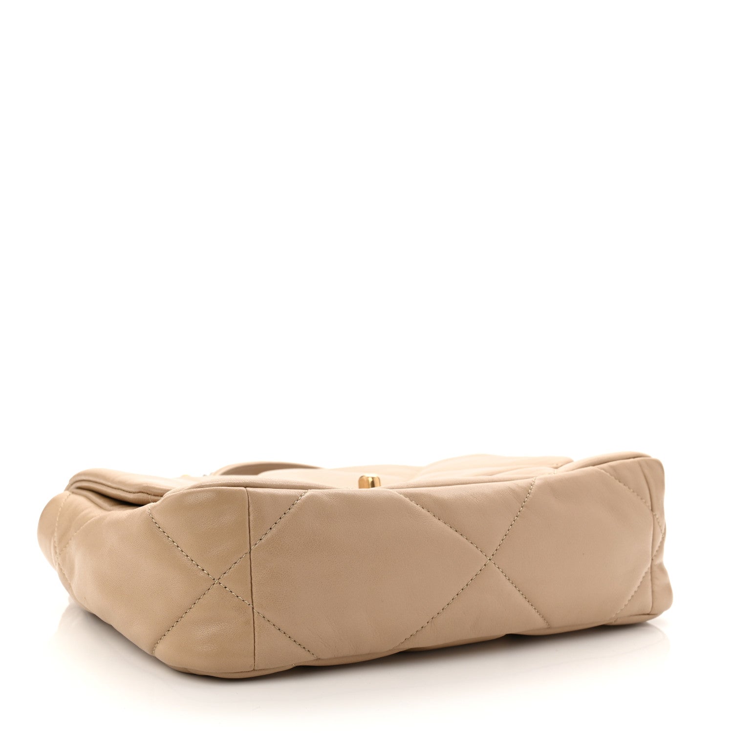 Lambskin Quilted Medium Chanel 19 Flap Dark Beige