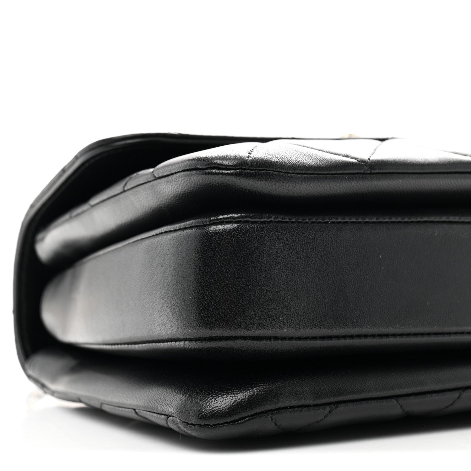Lambskin Quilted Small Trendy CC Dual Handle Flap Bag Black