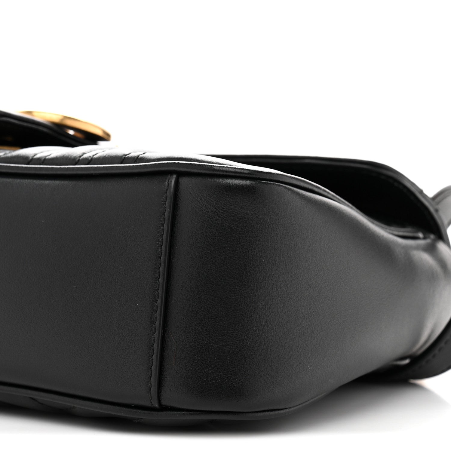 Calfskin Matelasse Small GG Marmont Shoulder Bag Black
