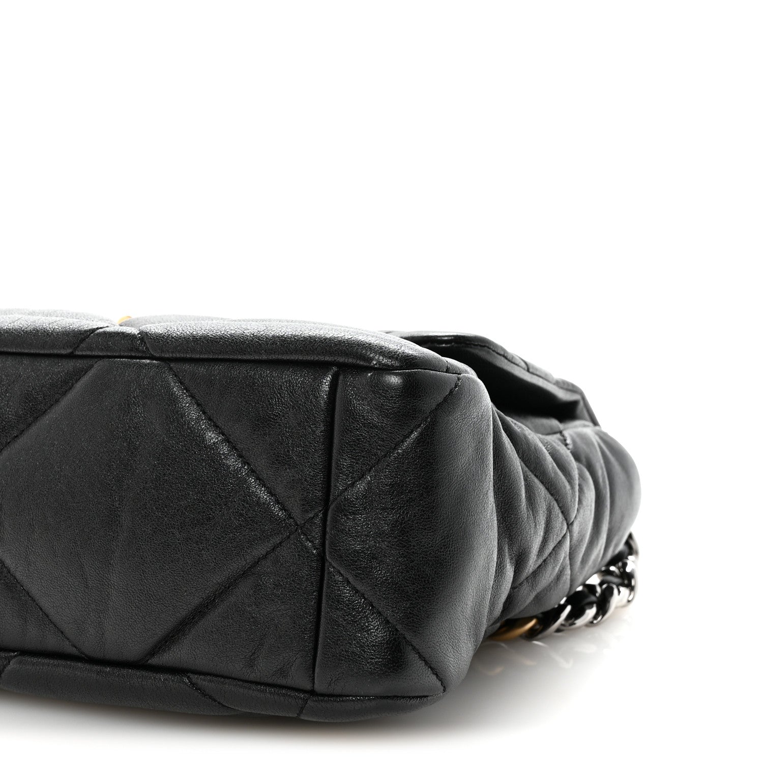 Goatskin Quilted Large Chanel 19 Flap Black