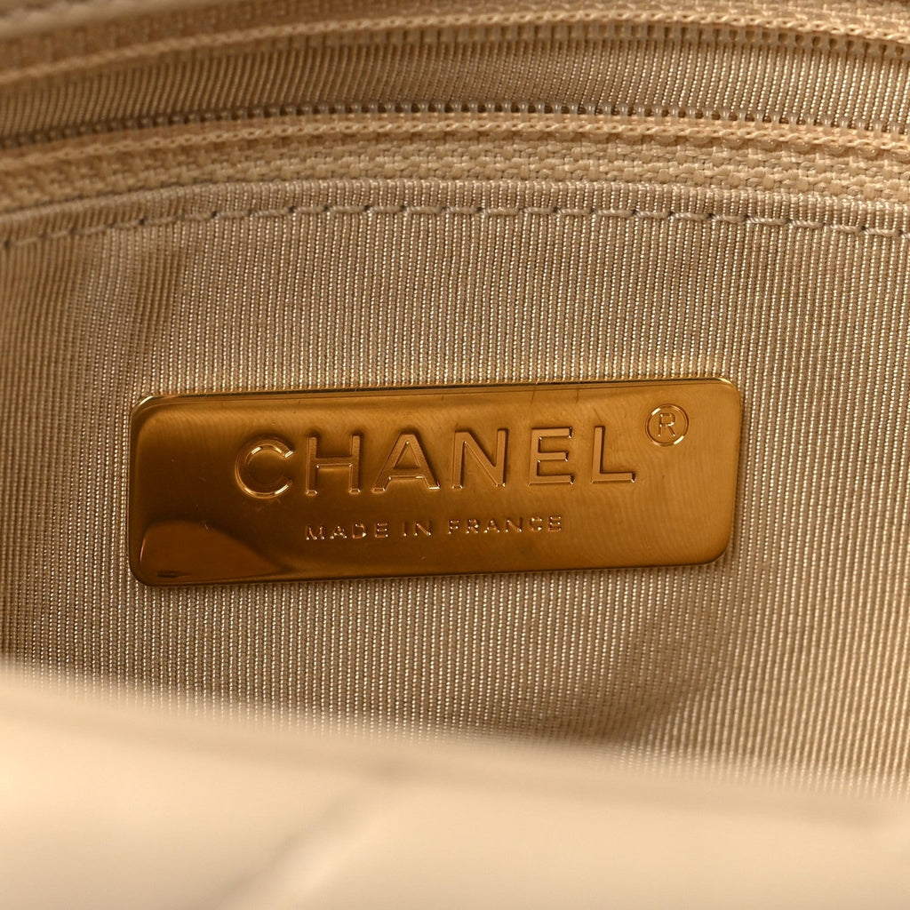Lambskin Quilted Medium Chanel 19 Flap Beige