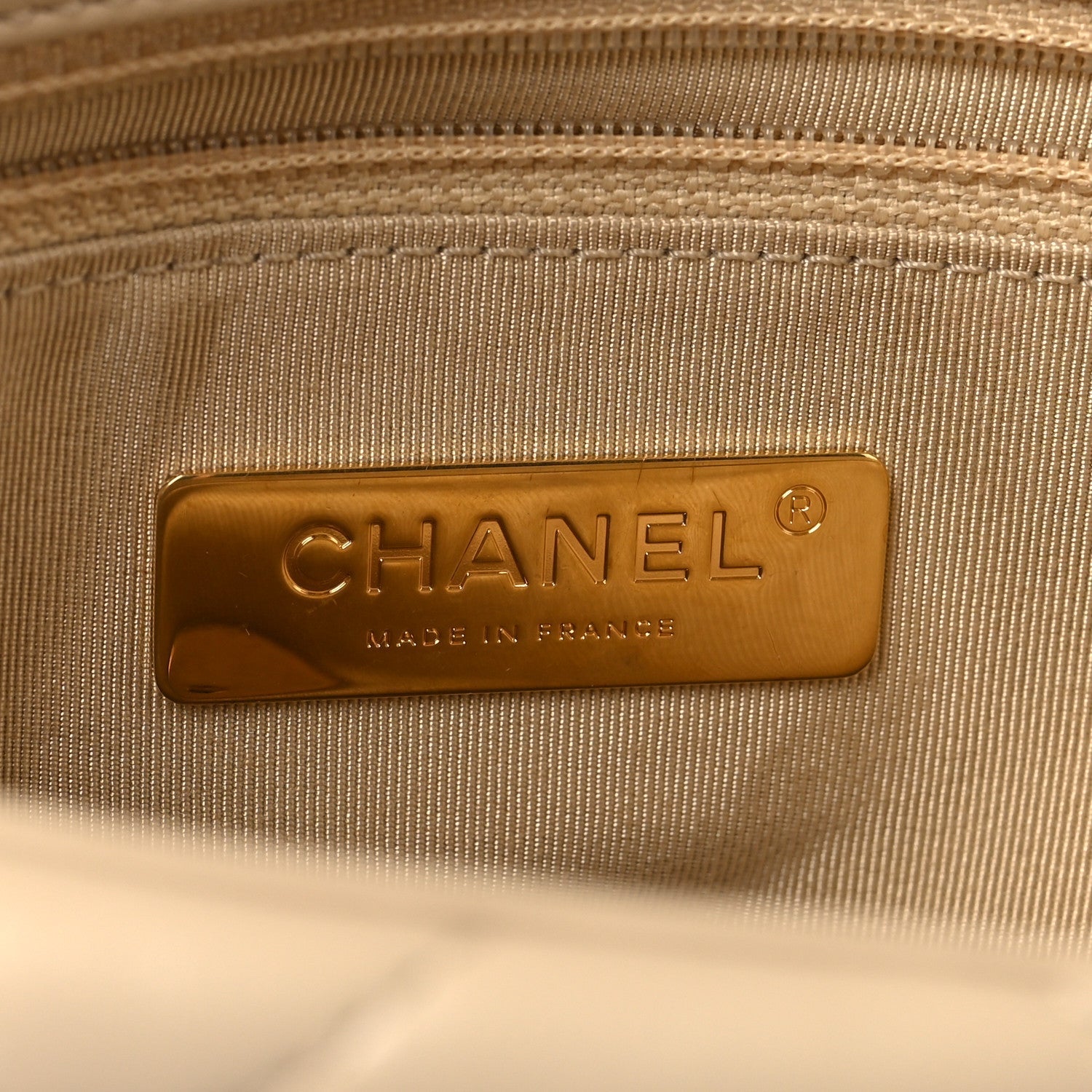 Lambskin Quilted Medium Chanel 19 Flap Beige