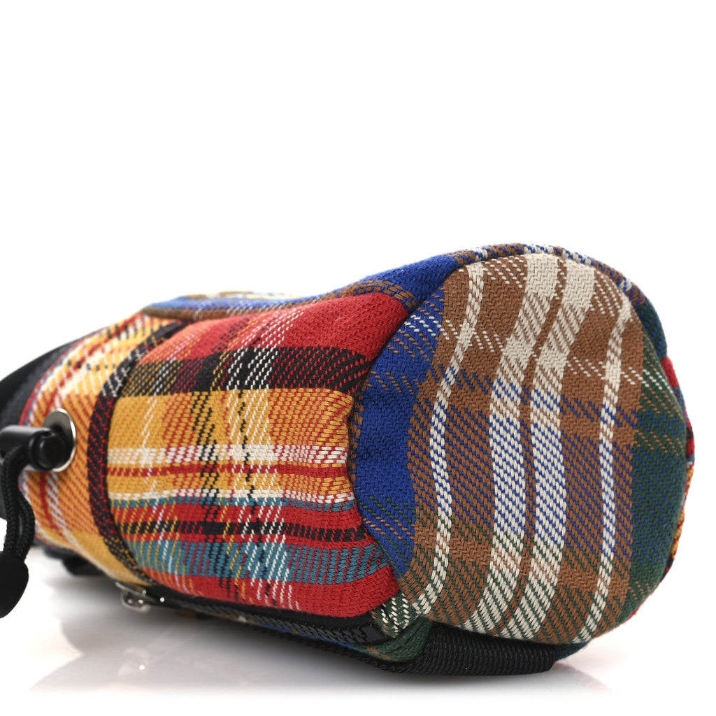 Neoprene Wool Tartan Eye/LOEWE/Nature Chalk Drawstring Bag Multicolor