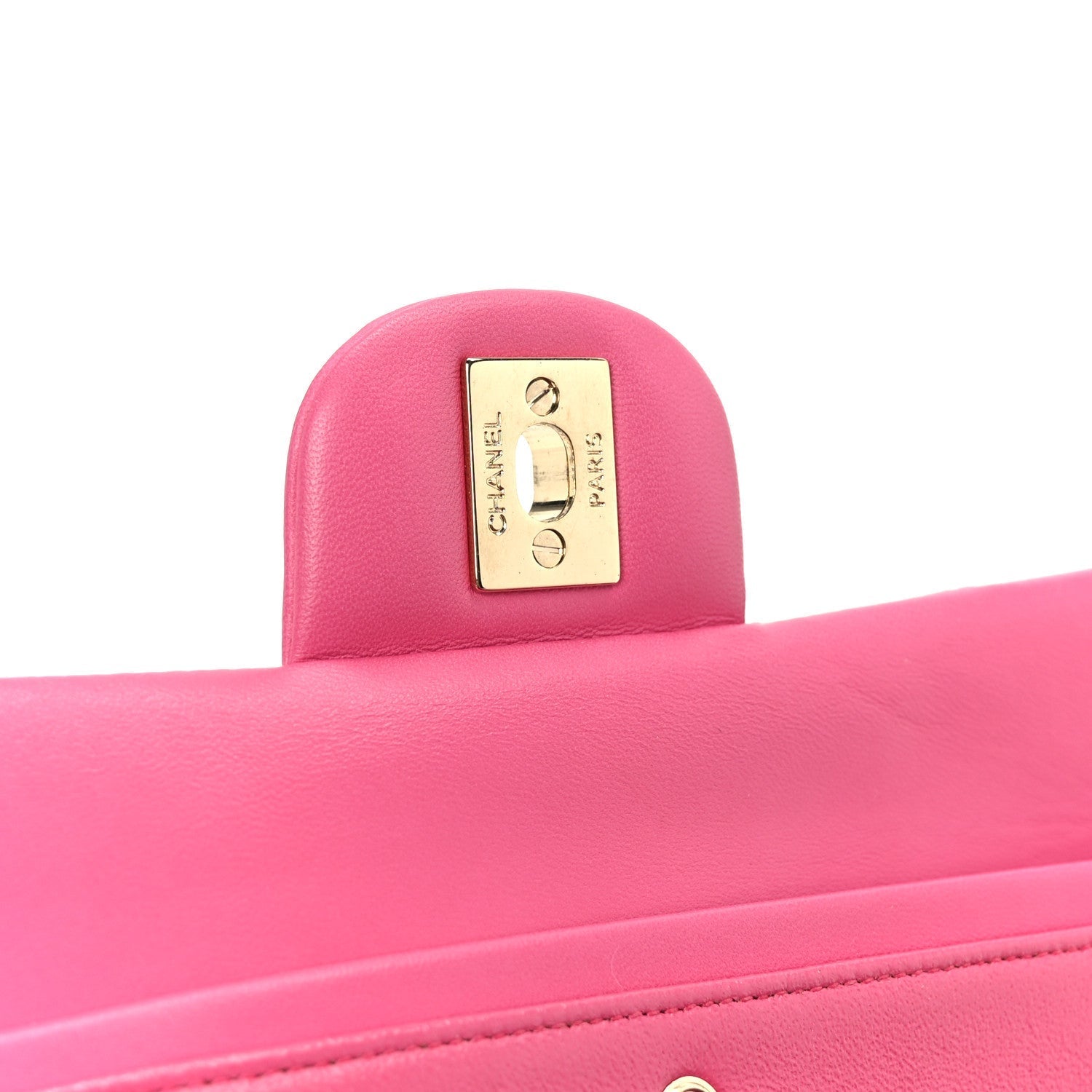 Lambskin Quilted Medium Double Flap Pink
