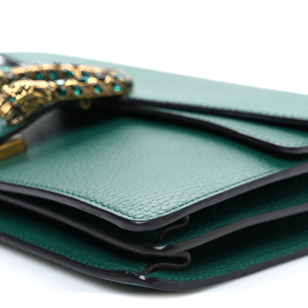 Dollar Calfskin Crystal Small Dionysus Shoulder Bag Emerald