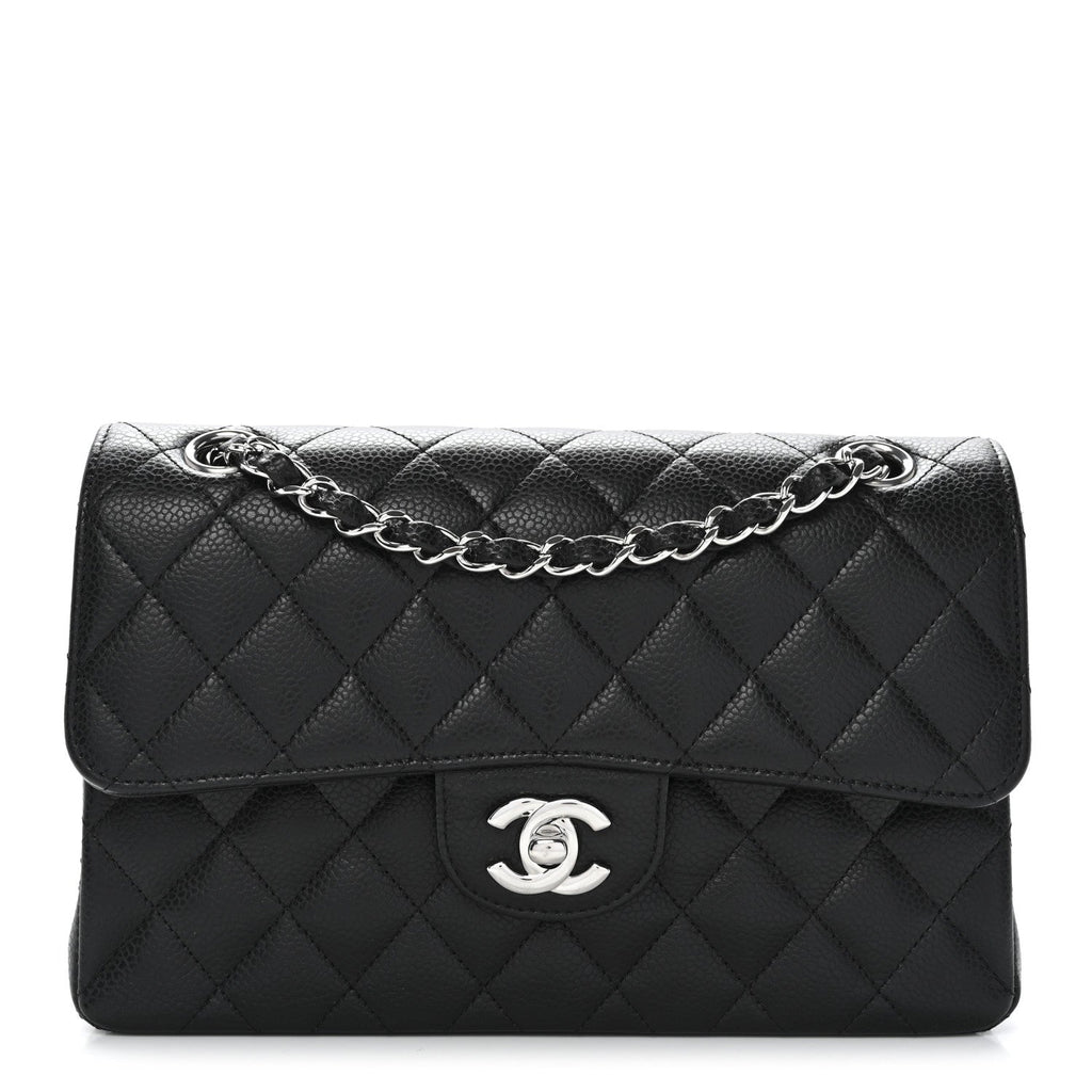 Caviar Quilted Small Double Flap Black