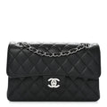 Caviar Quilted Small Double Flap Black