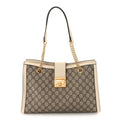 GG Supreme Monogram Medium Padlock Tote White