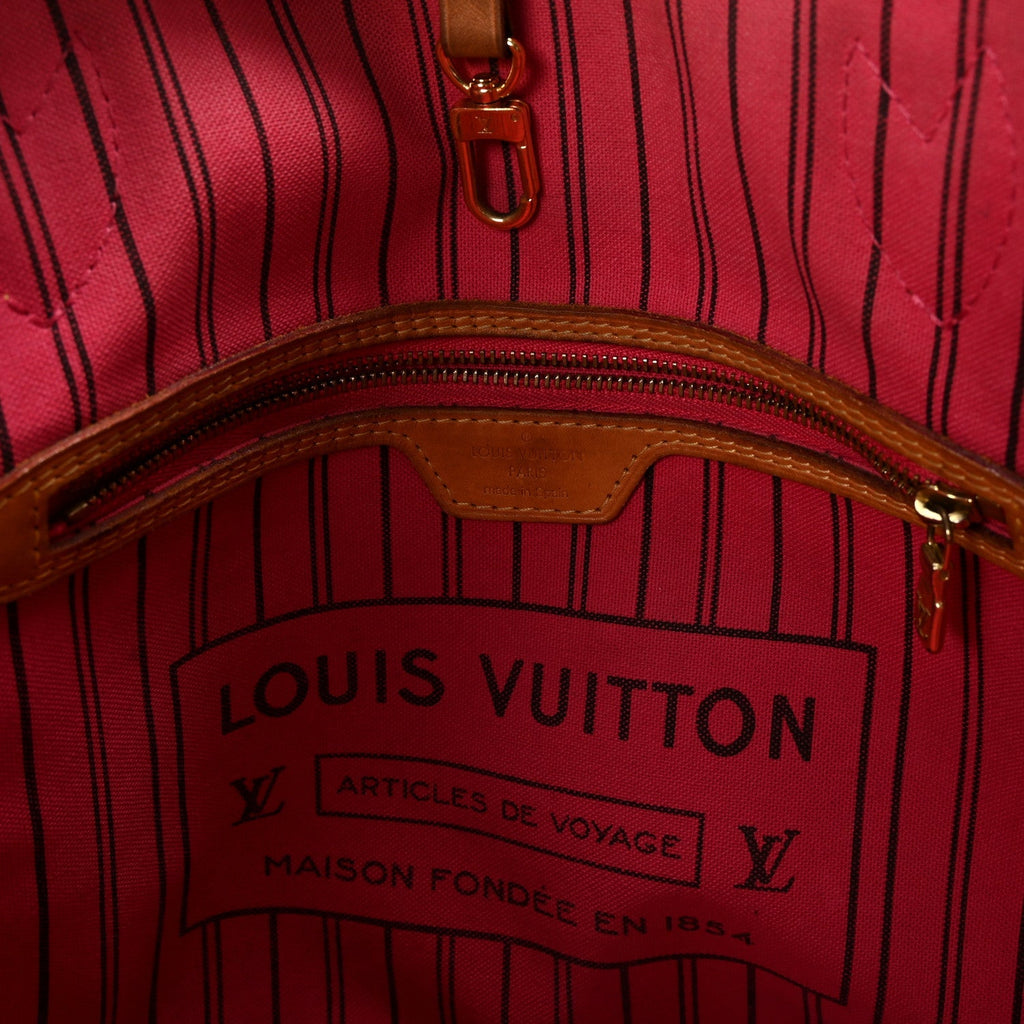 Monogram Bay Neverfull MM Rose Ballerine Poppy