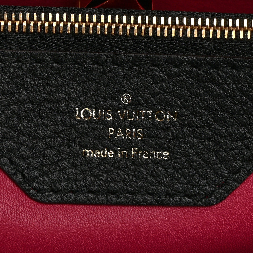 Taurillon Capucines MM Black Fuchsia