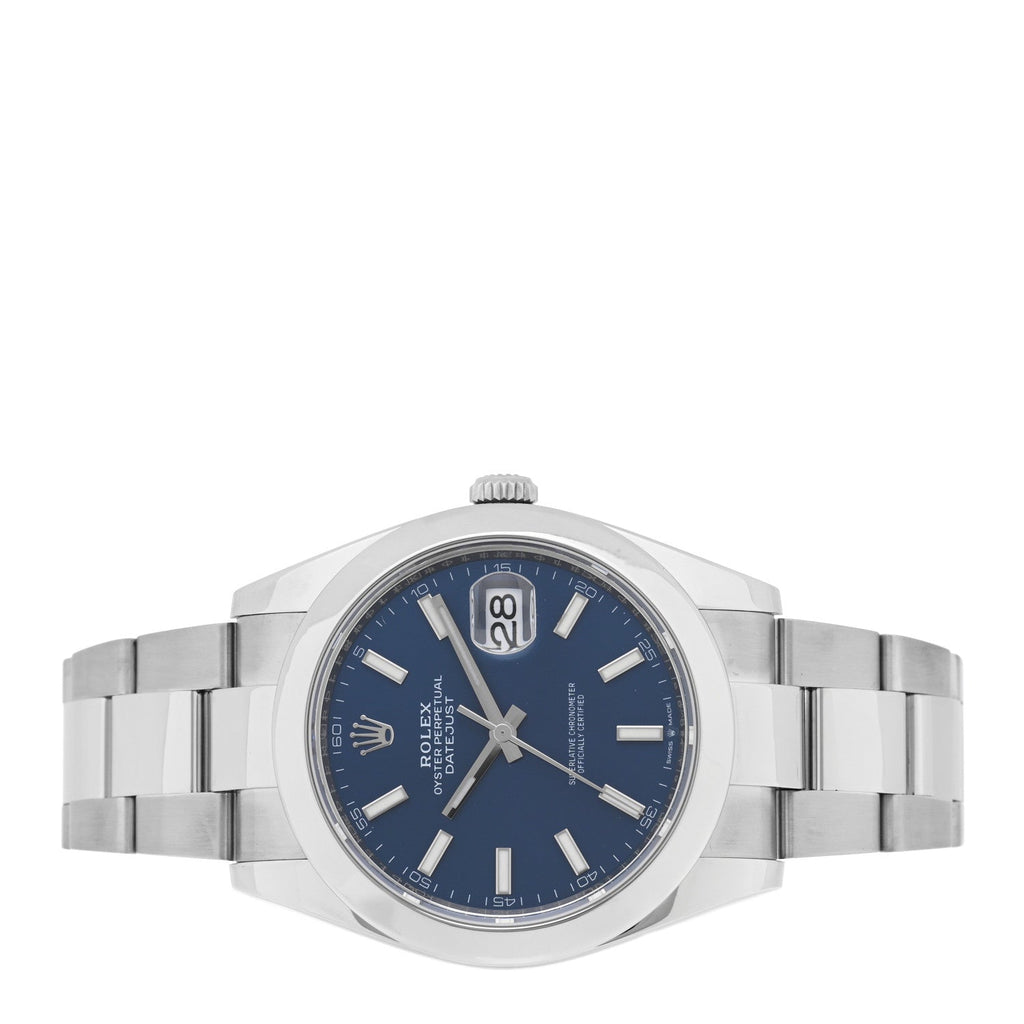 Stainless Steel 41mm Oyster Perpetual Datejust Watch Blue 126300