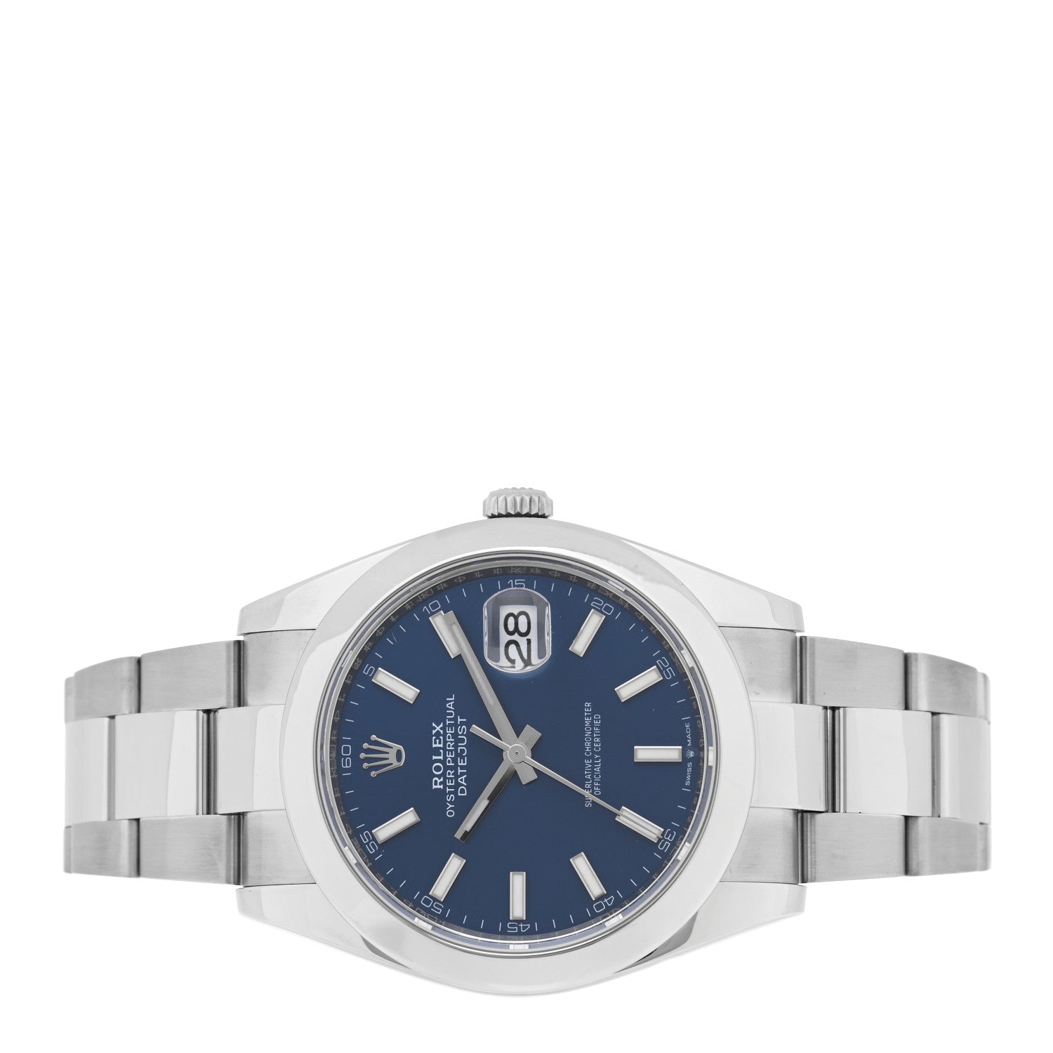 Stainless Steel 41mm Oyster Perpetual Datejust Watch Blue 126300